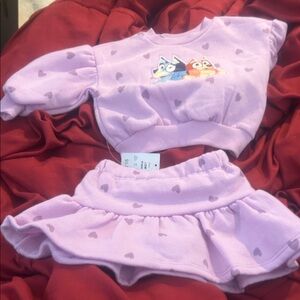 NWT Sz 12 mths bluey sweat skirt outfit